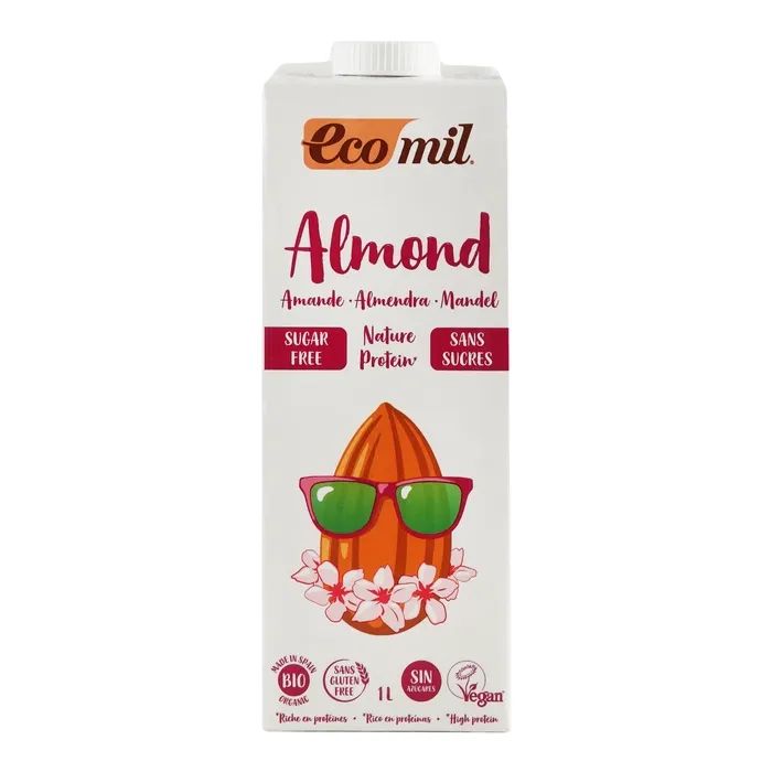 Органічне рослинне молоко з мигдалю з протеіном без цукру, 1л - купить в интернет-магазине Юнимед