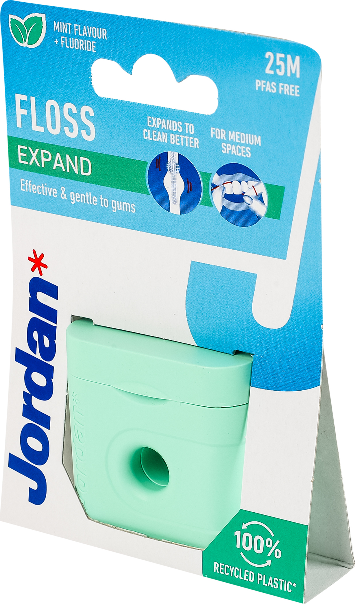 Зубний флос Jordan Expand Fresh floss (25м), що розширюється, з фтором, м`ятою, віском і  пастою - купить в интернет-магазине Юнимед