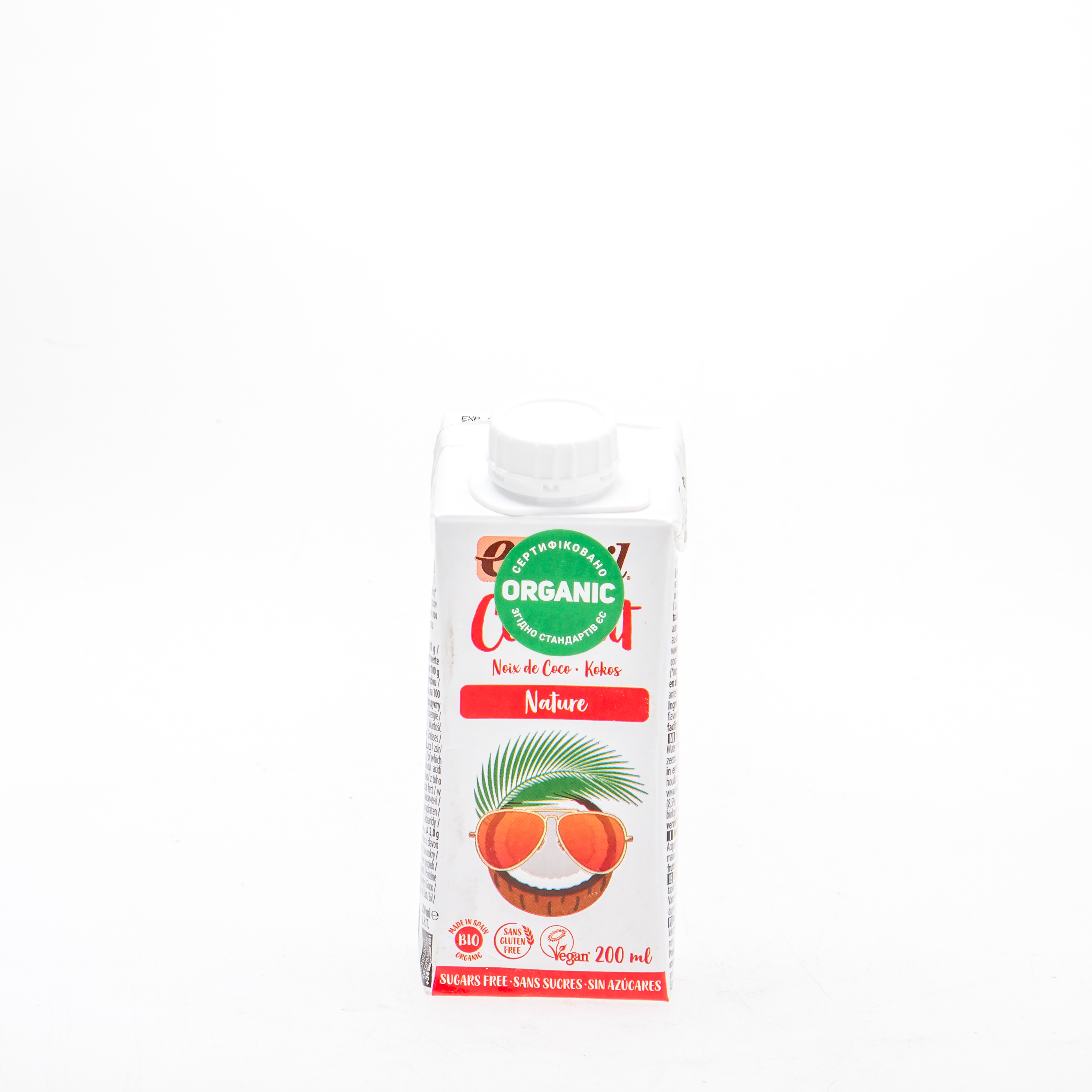 Органічне рослинне молоко з кокосу без цукру 200 мл - купить в интернет-магазине Юнимед