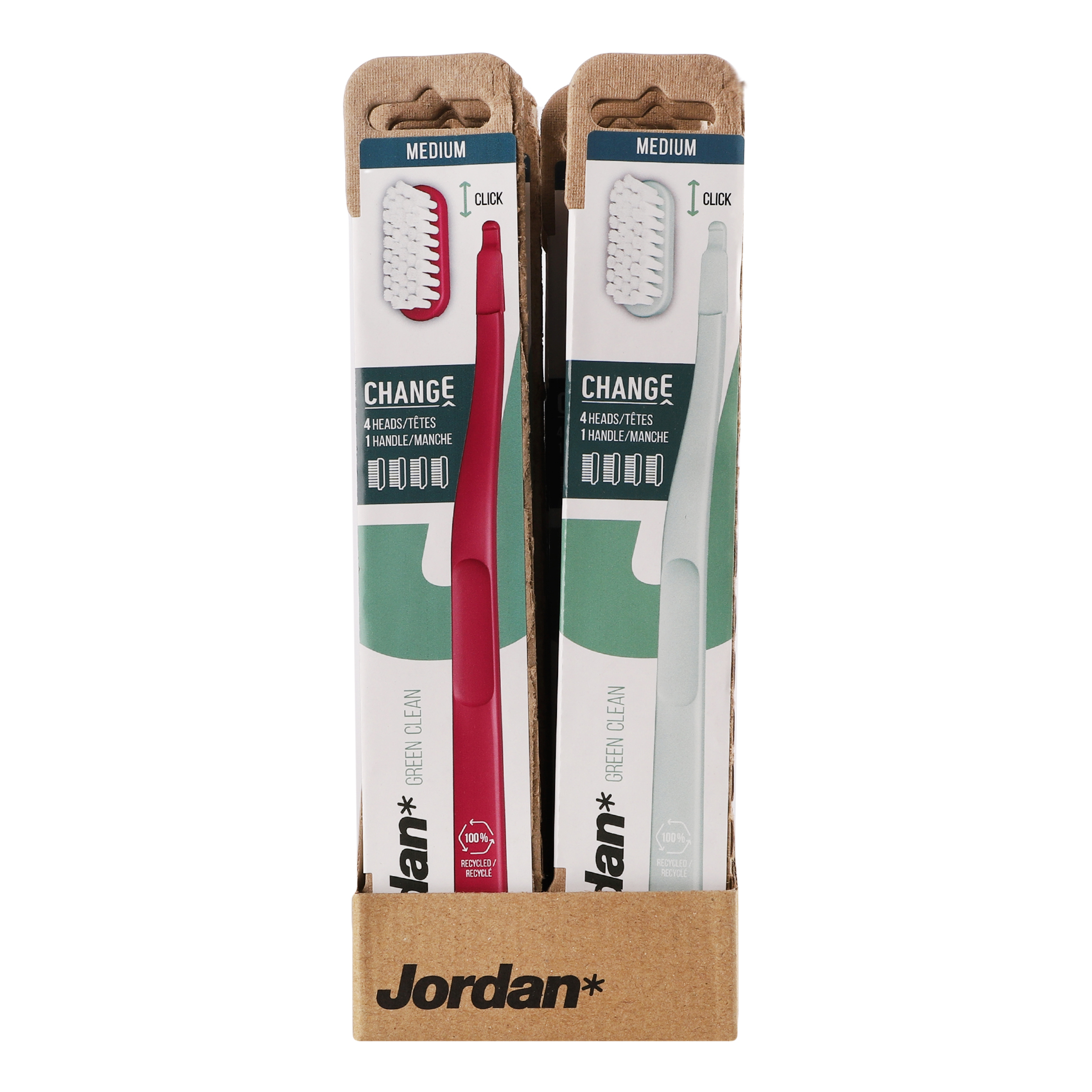 Зубна щітка Jordan Change Green Medium 4-head - купити в інтернет-магазині Юнимед