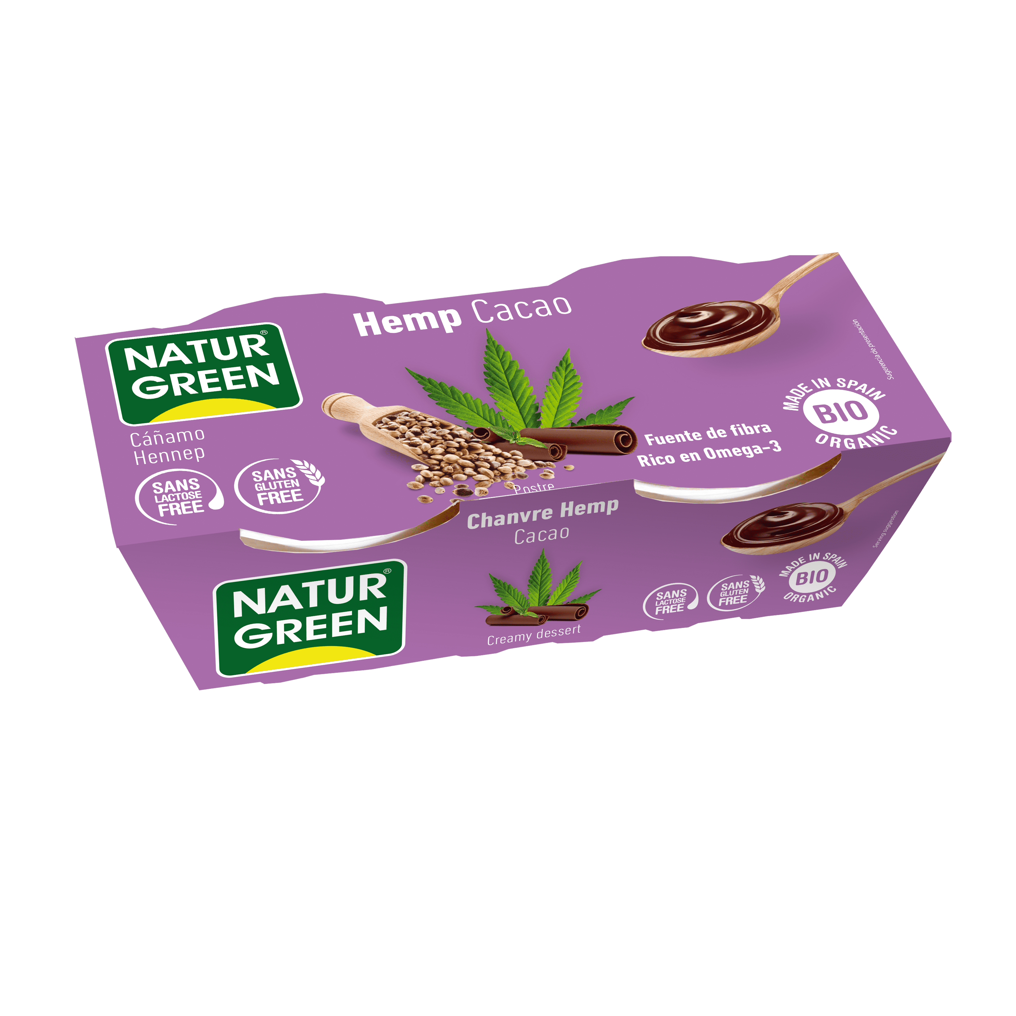 Органічний рослинний десерт з насінням коноплі та шоколадом ,125гр х 2 - купити в інтернет-магазині Юнимед