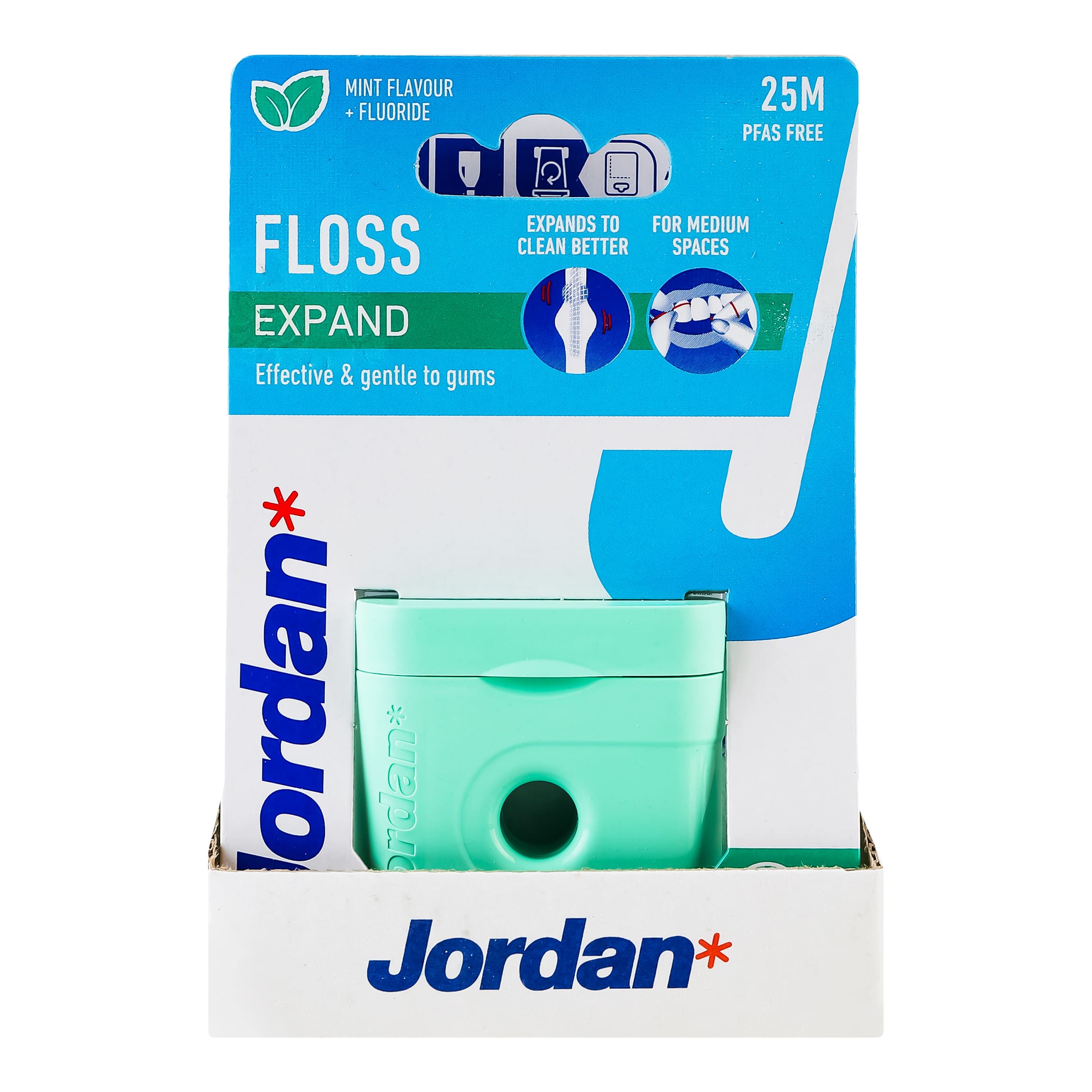 Зубний флос Jordan Expand Fresh floss (25м), що розширюється, з фтором, м`ятою, віском і  пастою - купити в інтернет-магазині Юнимед