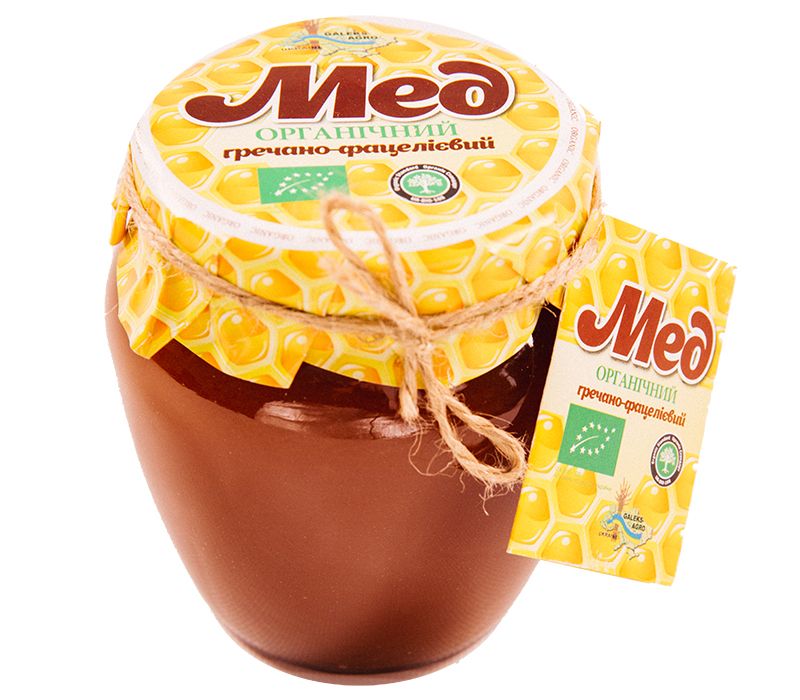 Органічний бджолиний мед гречаний   Galeks-Agro, 700 г